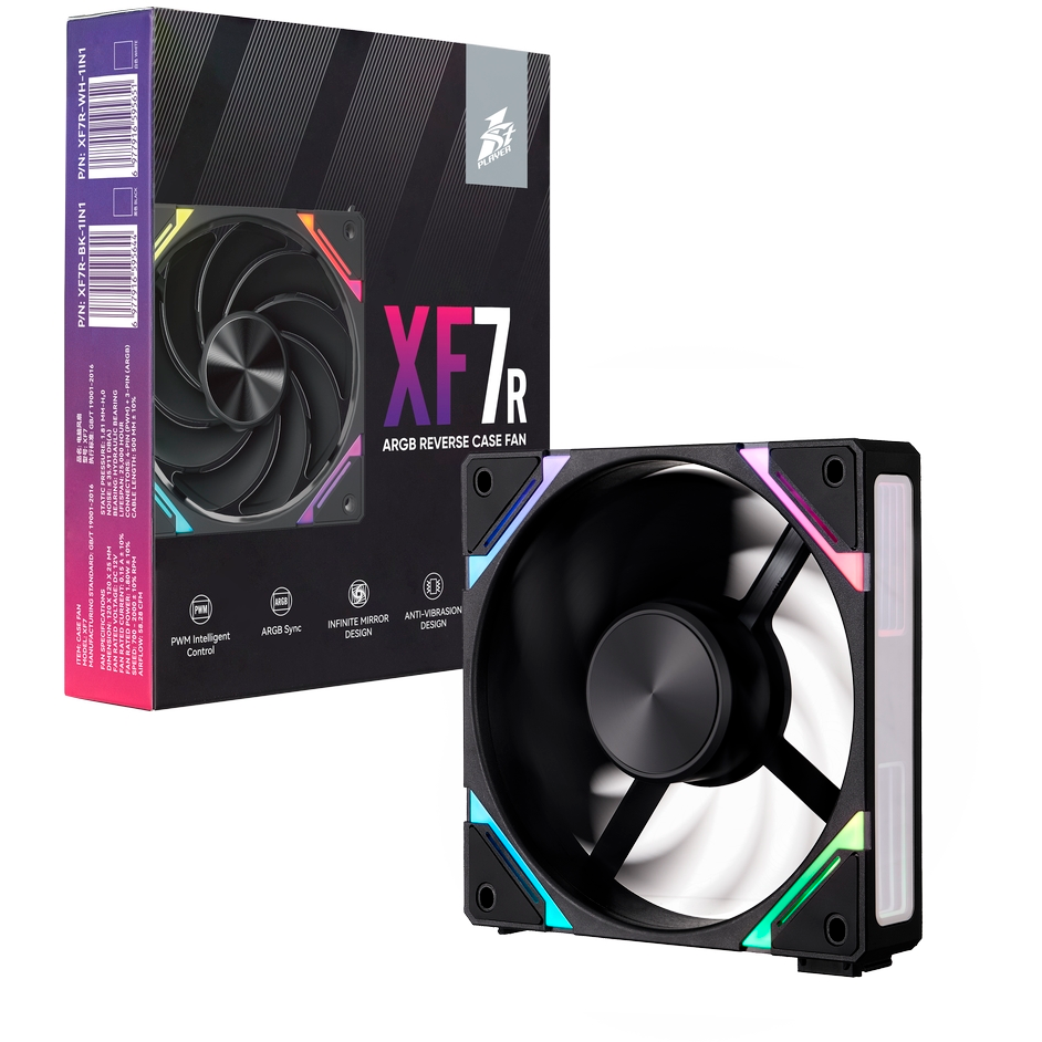 Вентилятор для корпуса 1STPLAYER XF7R ARGB Black - XF7R-BK-1IN1 - фото 11