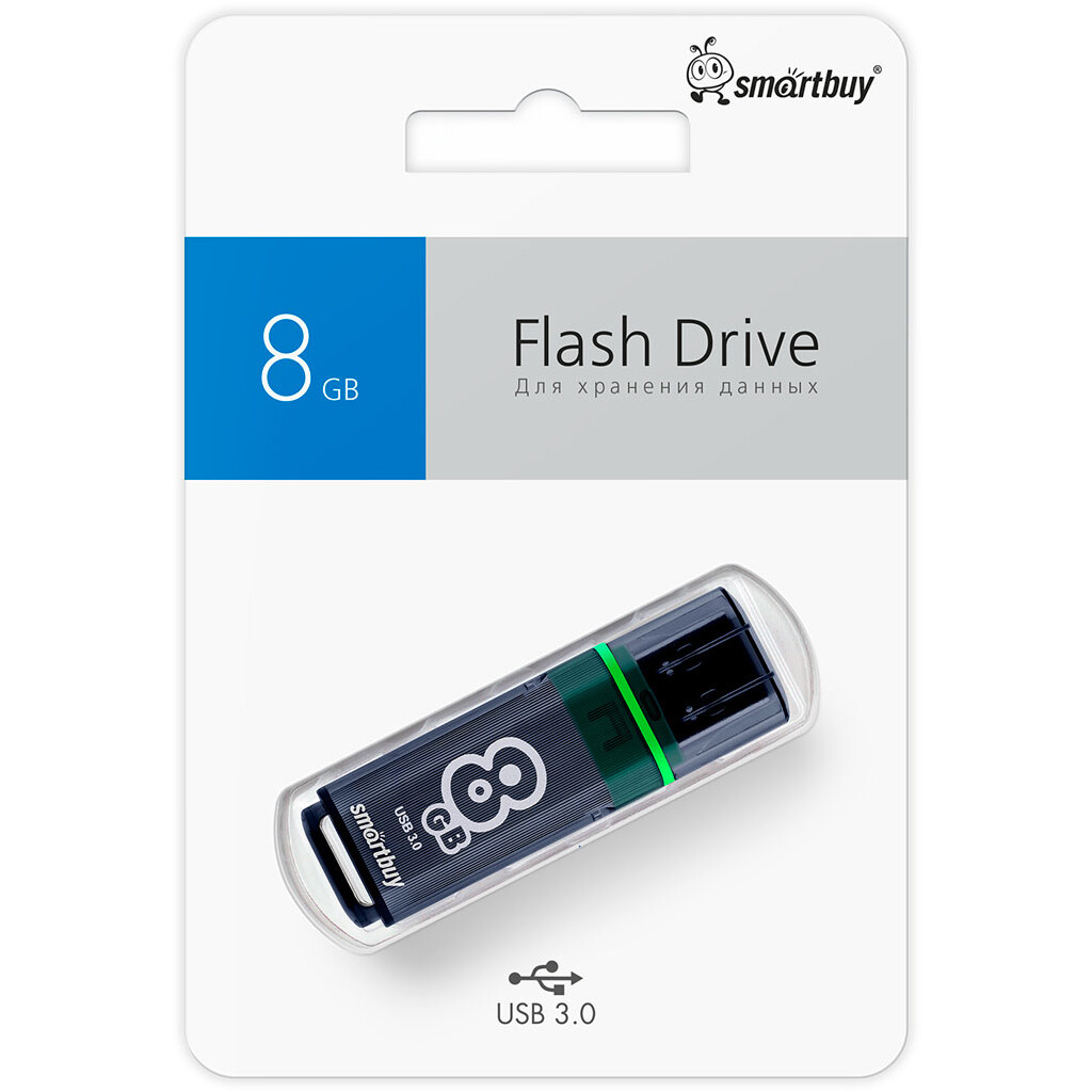 USB Flash накопитель 8Gb SmartBuy Glossy Dark Grey (SB8GBGS-DG) - фото 3