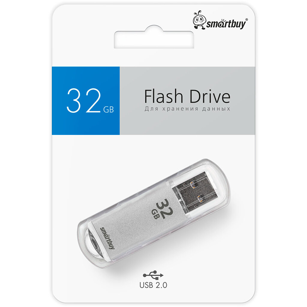 USB Flash накопитель 32GB SmartBuy V-Cut Silver (SB32GBVC-S) - фото 4