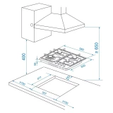 Газовая варочная панель Candy CHXG64CWB (TD0050738RU)