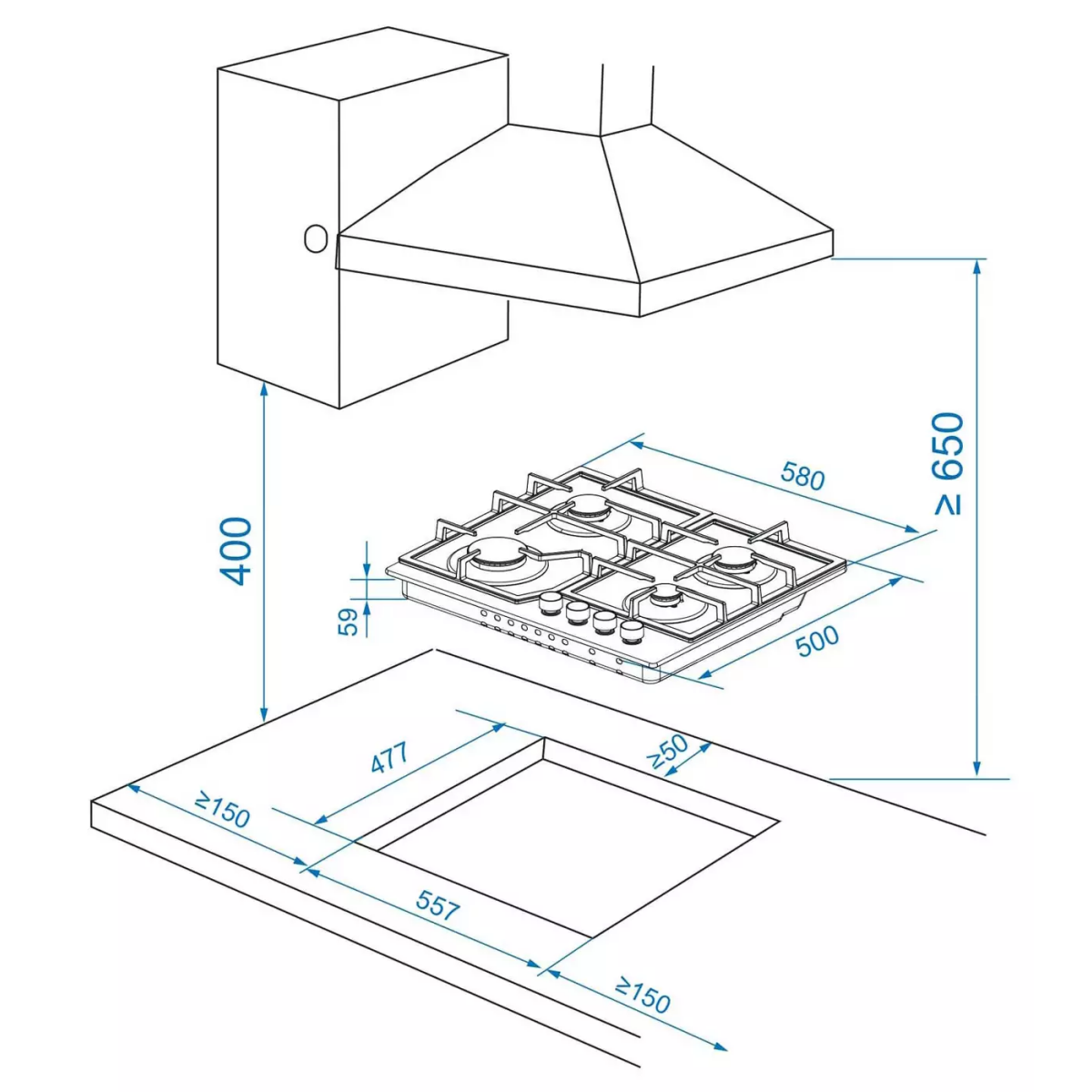 Газовая варочная панель Candy CHXG64CNB - TD0050737RU - фото 4