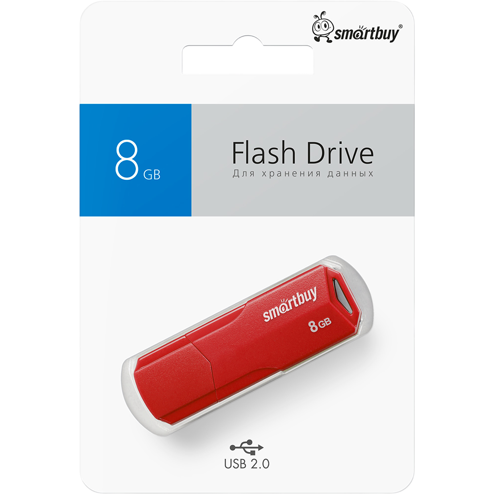 USB Flash накопитель 8Gb SmartBuy Clue Red (SB8GBCLU-R) - фото 5