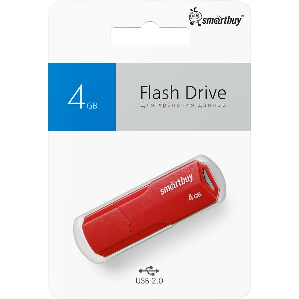 USB Flash накопитель 4Gb SmartBuy Clue Red (SB4GBCLU-R) - фото 5