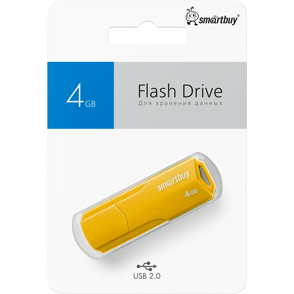 USB Flash накопитель 4Gb SmartBuy Clue Yellow (SB4GBCLU-Y) - фото 5