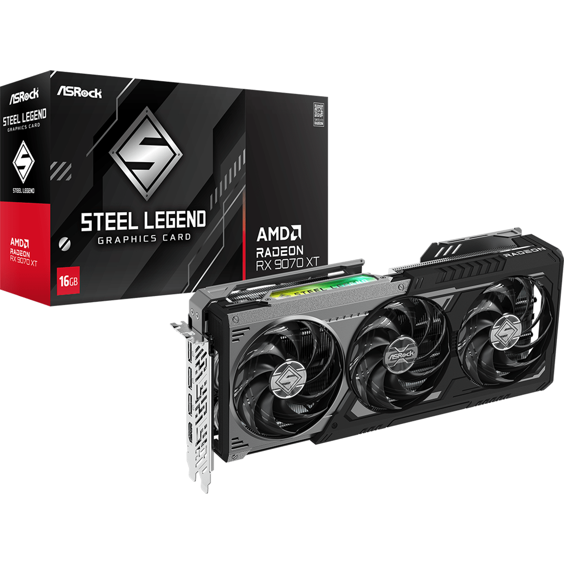 Видеокарта AMD Radeon RX 9070 XT ASRock Steel Legend Dark 16Gb (RX9070XT SLD 16G) - фото 6
