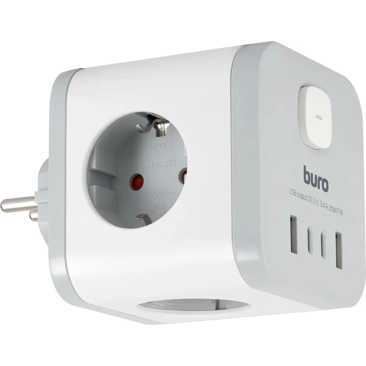 Сетевой разветвитель Buro BU-PW3UC-W - фото 2