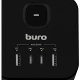 Сетевой удлинитель Buro BU-PC3.1UС-PLUS-B
