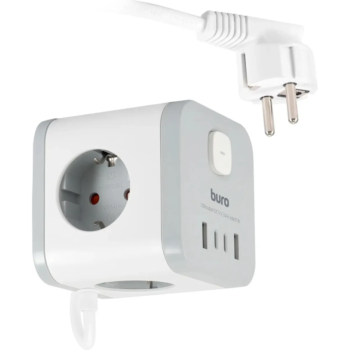 Сетевой удлинитель Buro BU-PC3.1UС-W - фото 3