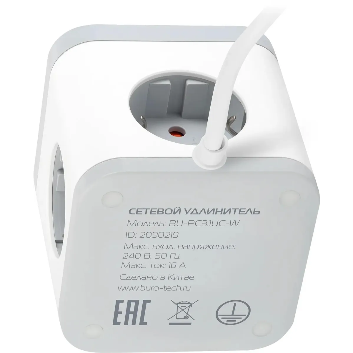 Сетевой удлинитель Buro BU-PC3.1UС-W - фото 8