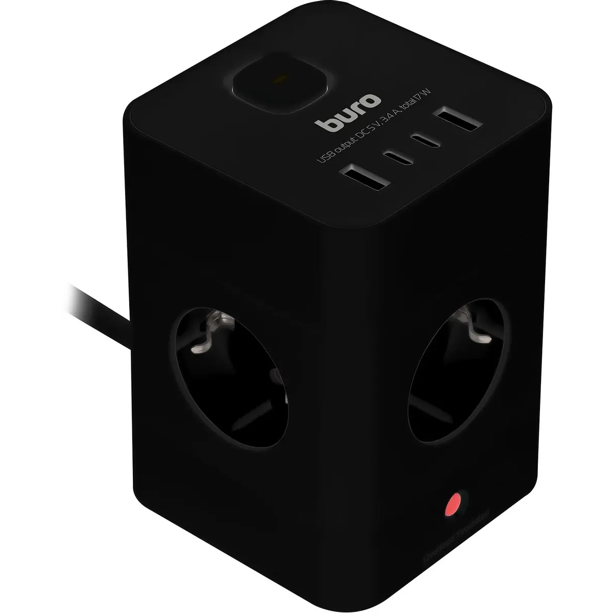 Сетевой удлинитель Buro BU-PTE4.1UC-B - фото 2