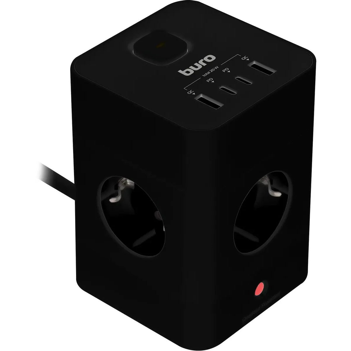 Сетевой удлинитель Buro BU-PTE4.1UC-Plus-B - фото 2