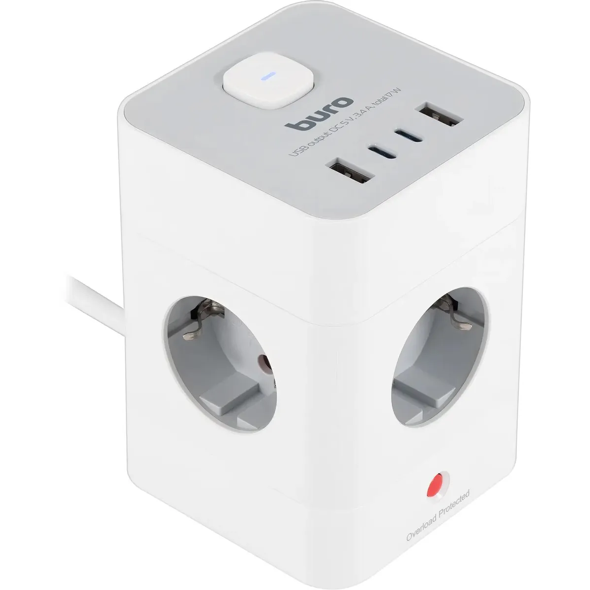 Сетевой удлинитель Buro BU-PTE4.1UC-W - фото 2