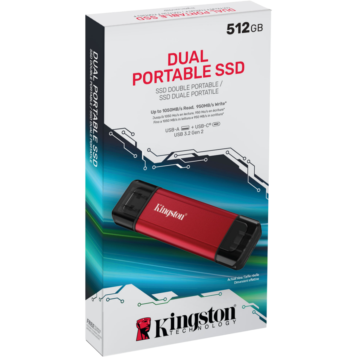 Внешний накопитель SSD 512Gb Kingston Dual Portable (SPSD/512GB) - фото 4