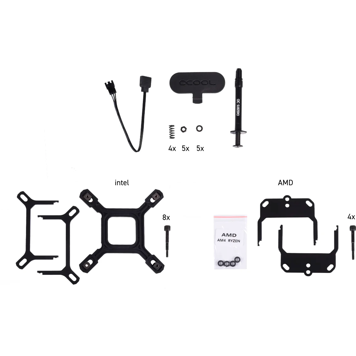 Резервуар с помпой для СЖО Alphacool Eisbaer Aurora LT Solo - Black (13066) - фото 7