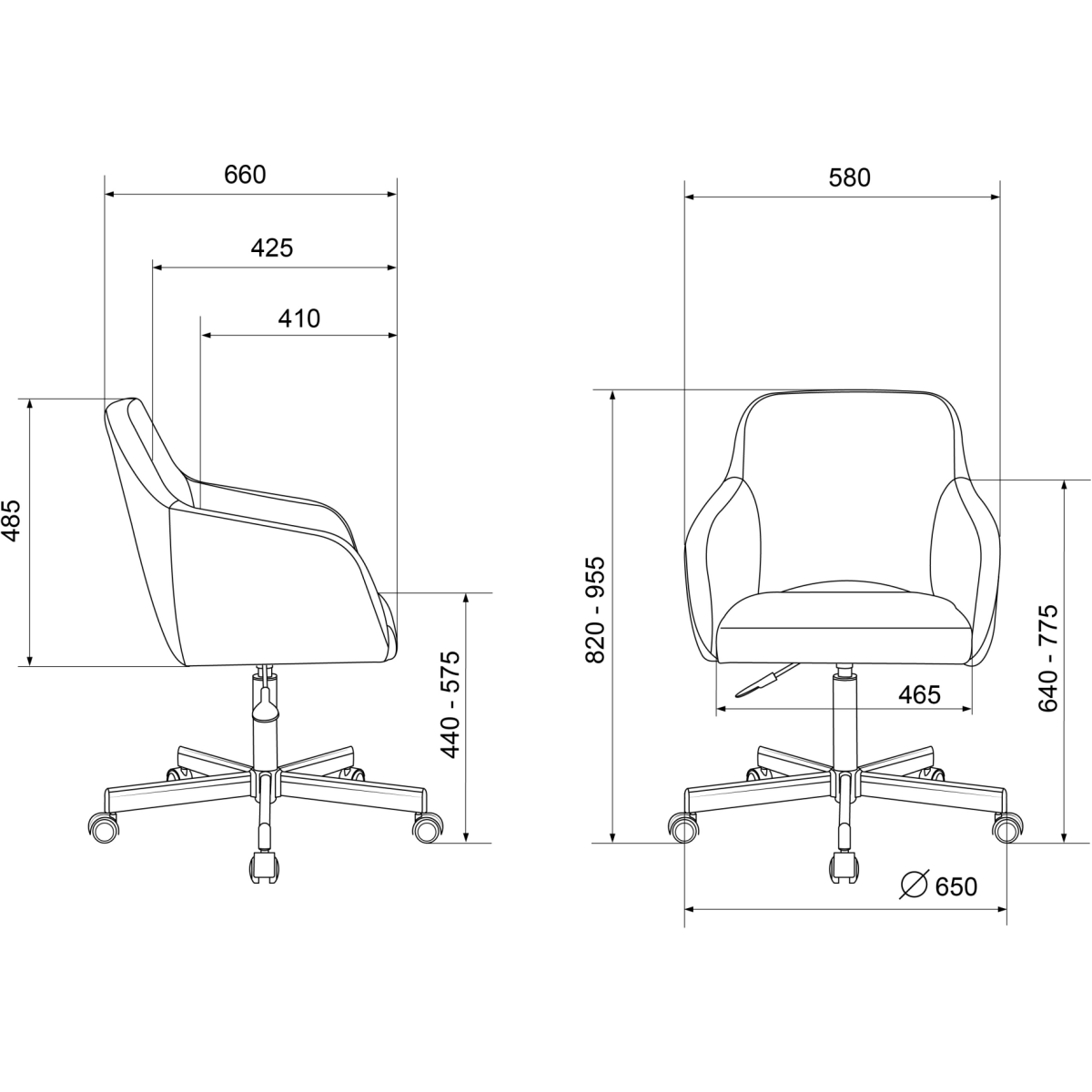 Офисное кресло Бюрократ CH-380M Black - CH-380M/BLACK-PU - фото 11