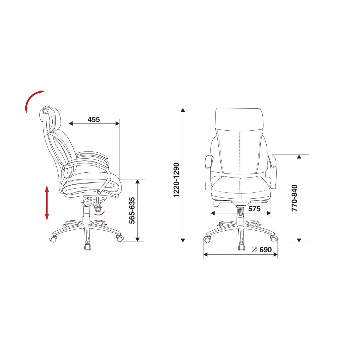 Офисное кресло Бюрократ T-9904NSL Black - T-9904NSL/BLACK - фото 6