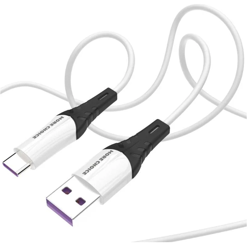 Кабель USB - USB Type-C, 1м, More Choice K35a White - фото 3