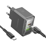 Сетевое зарядное устройство Borofone BAS32A + Type-C Cable Black