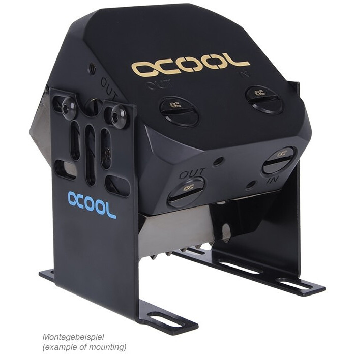 Топ для помп СЖО Alphacool Eisdecke D5 Dual Brass Top - Deep Black (13322) - фото 6