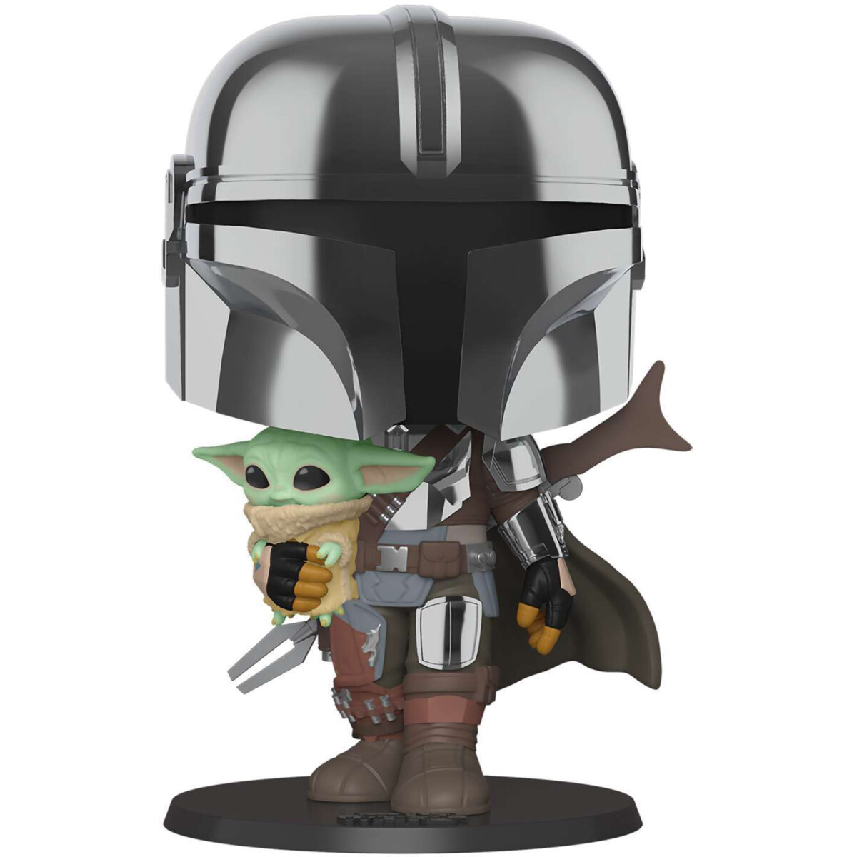 Фигурка Funko POP! Bobble Star Wars Mandalorian Mandalorian with Child Chrome - 49931