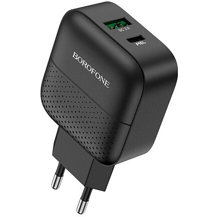 Сетевое зарядное устройство Borofone BA46A Black - фото 2