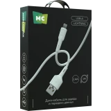 Кабель USB - Lightning, 1м, More Choice K63i/К63л White (K63i/К63л White 1м)