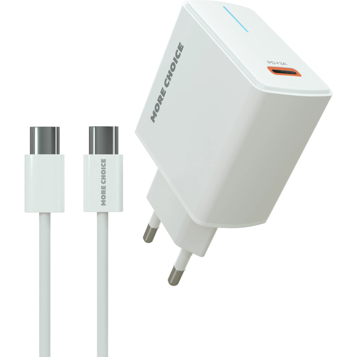 Сетевое зарядное устройство More Choice NC60a White