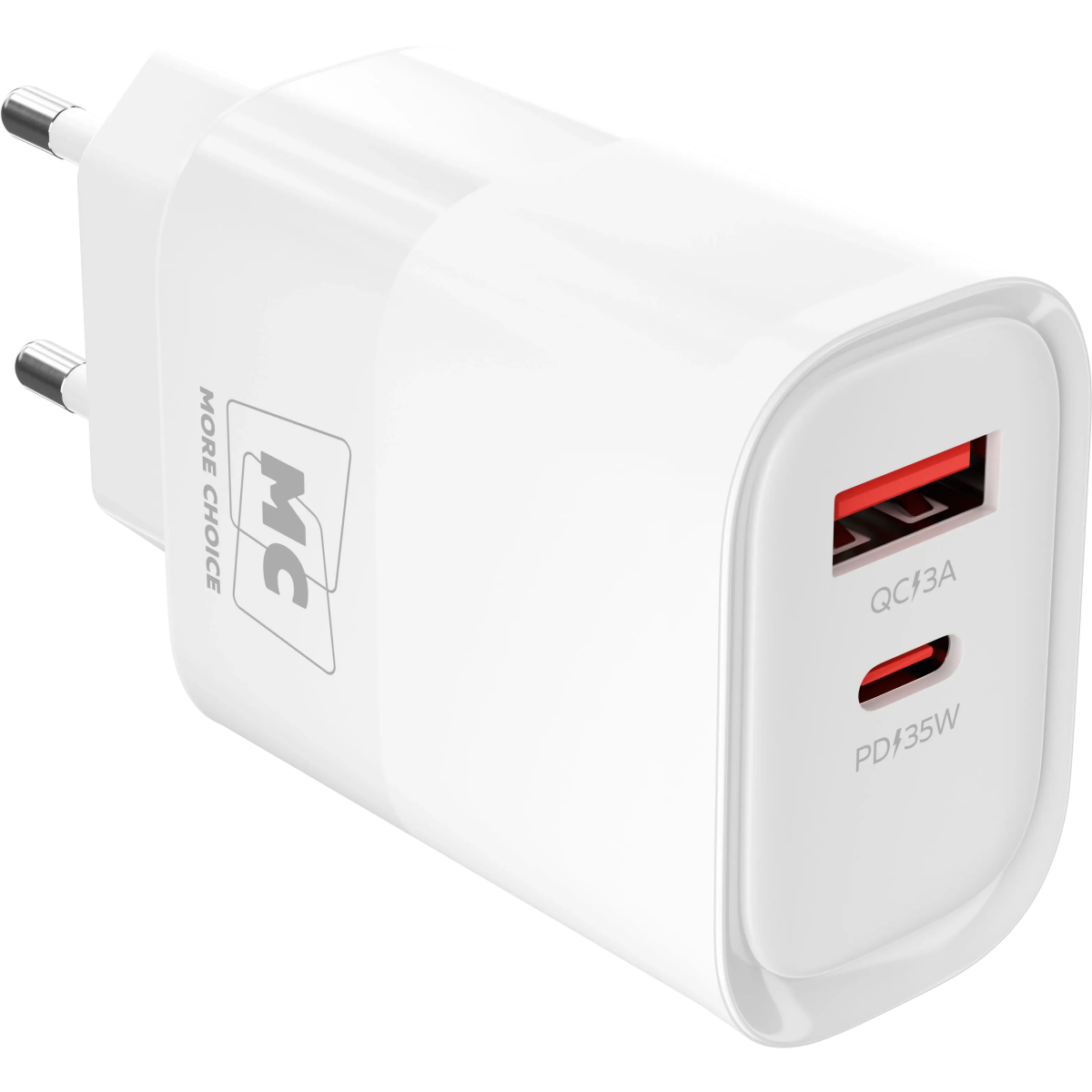 Сетевое зарядное устройство More Choice NC82a White - фото 3