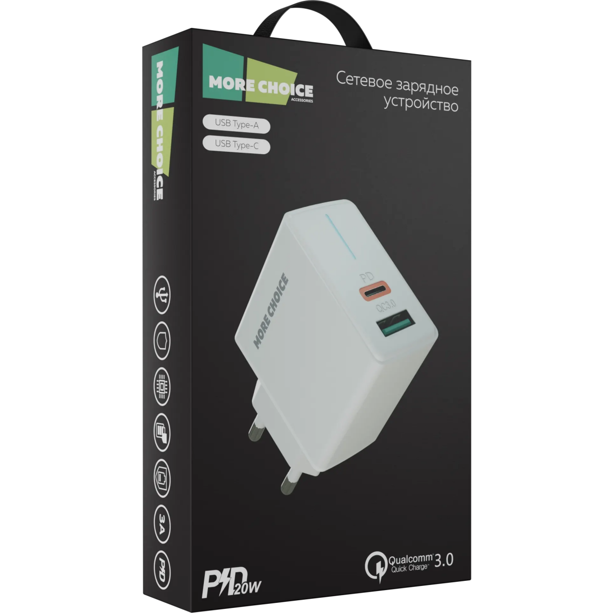 Сетевое зарядное устройство More Choice NC61 White - фото 5