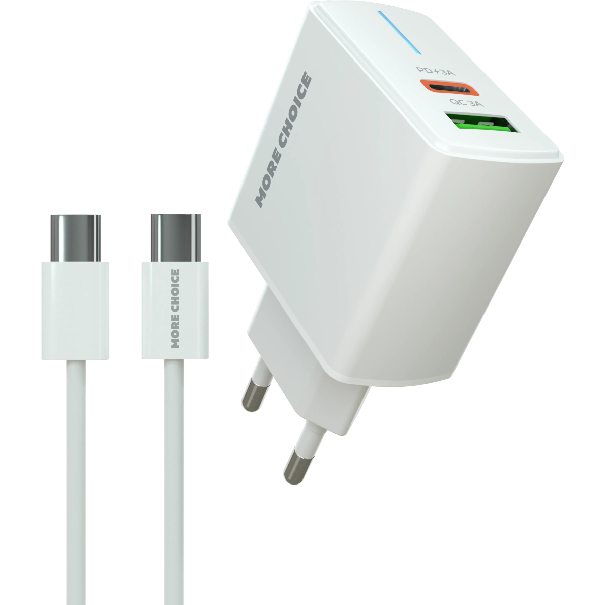 Сетевое зарядное устройство More Choice NC61a White