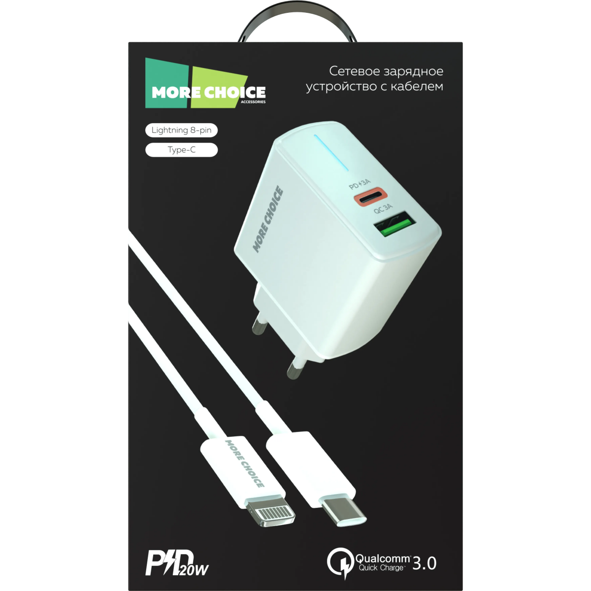 Сетевое зарядное устройство More Choice NC61i White - фото 2