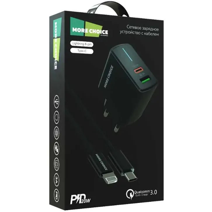 Сетевое зарядное устройство More Choice NC61i Black - фото 3