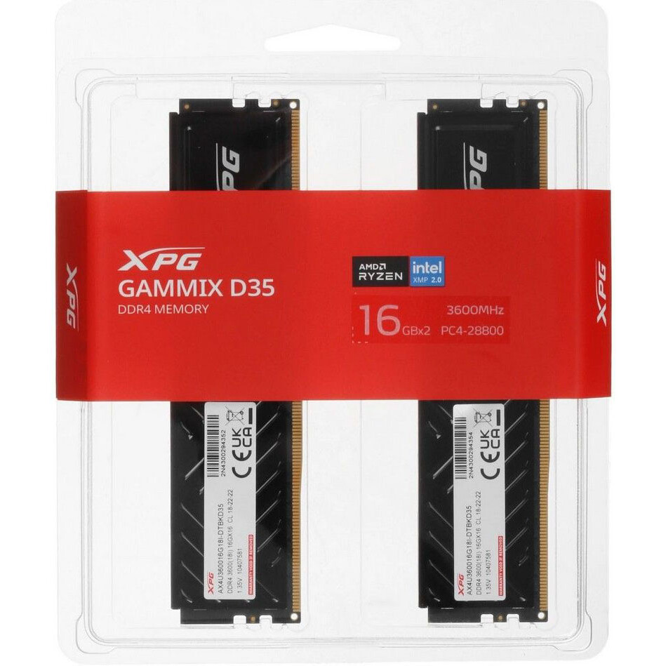 Оперативная память 32Gb DDR4 3600MHz ADATA XPG GAMMIX D35 (AX4U360016G18I-DTBKD35) (2x16Gb KIT) - фото 4