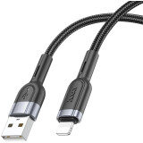Кабель USB - Lightning, 1.2м, HOCO U117 Black (6942007601481)