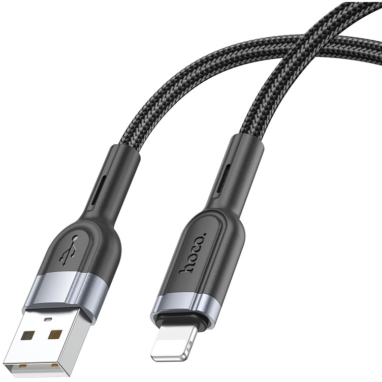 Кабель USB - Lightning, 1.2м, HOCO U117 Black - 6942007601481