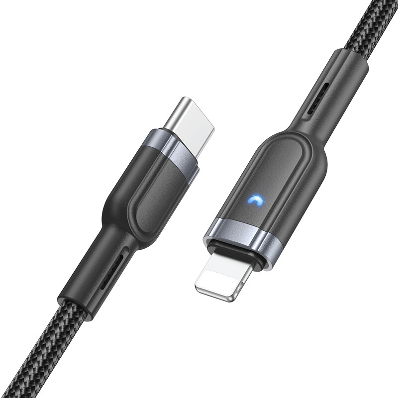 Кабель USB Type-C - Lightning, 1.2м, HOCO U117 Black - IP(01467) - фото 2
