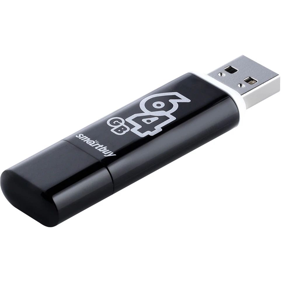USB Flash накопитель 64Gb SmartBuy Glossy Black (SB64GBGS-K)