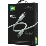 Кабель USB Type-C - USB Type-C, 1м, More Choice K69aa White (К69аа White)