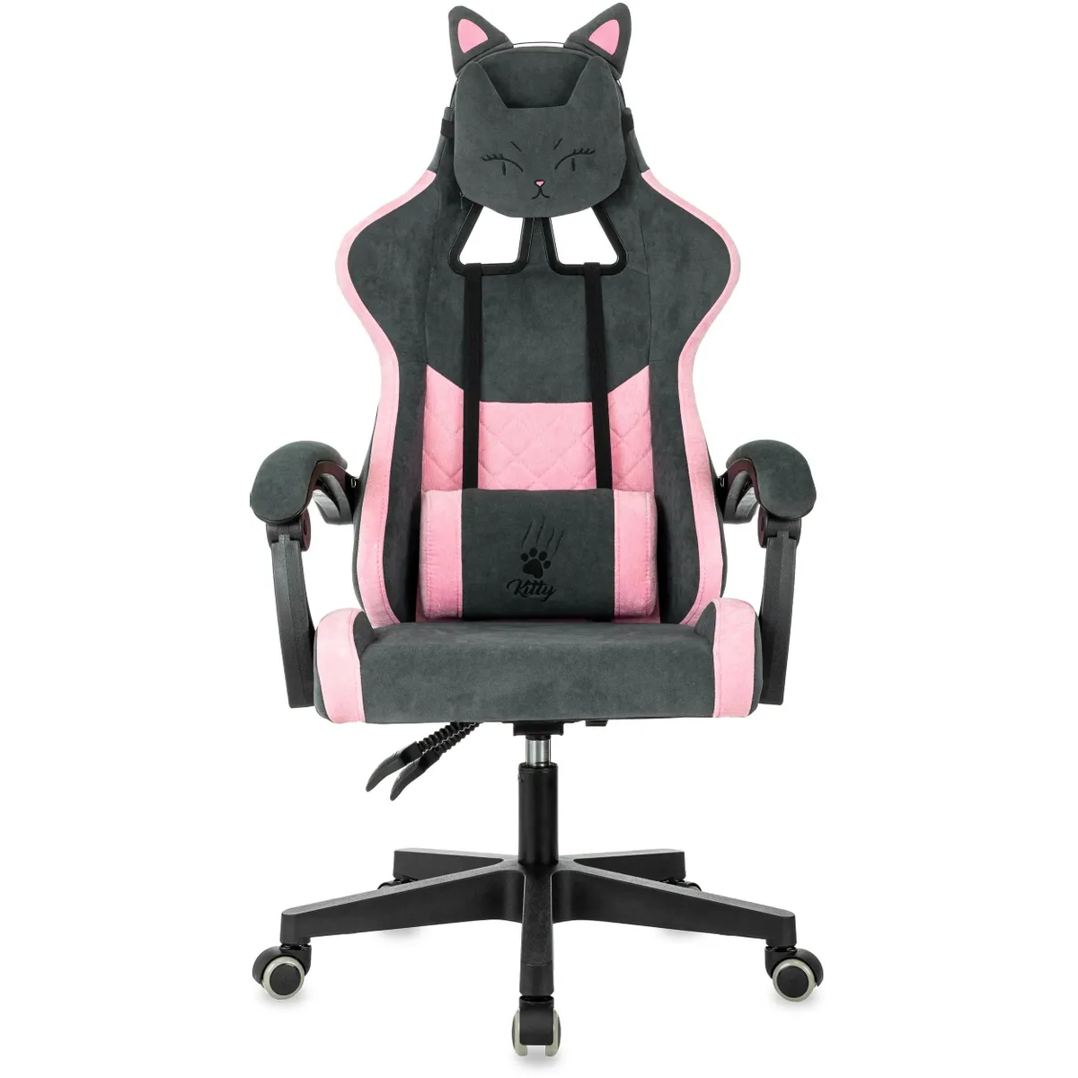 Игровое кресло Бюрократ Knight Kitty Grey/Pink - KNIGHT KITTY - фото 2
