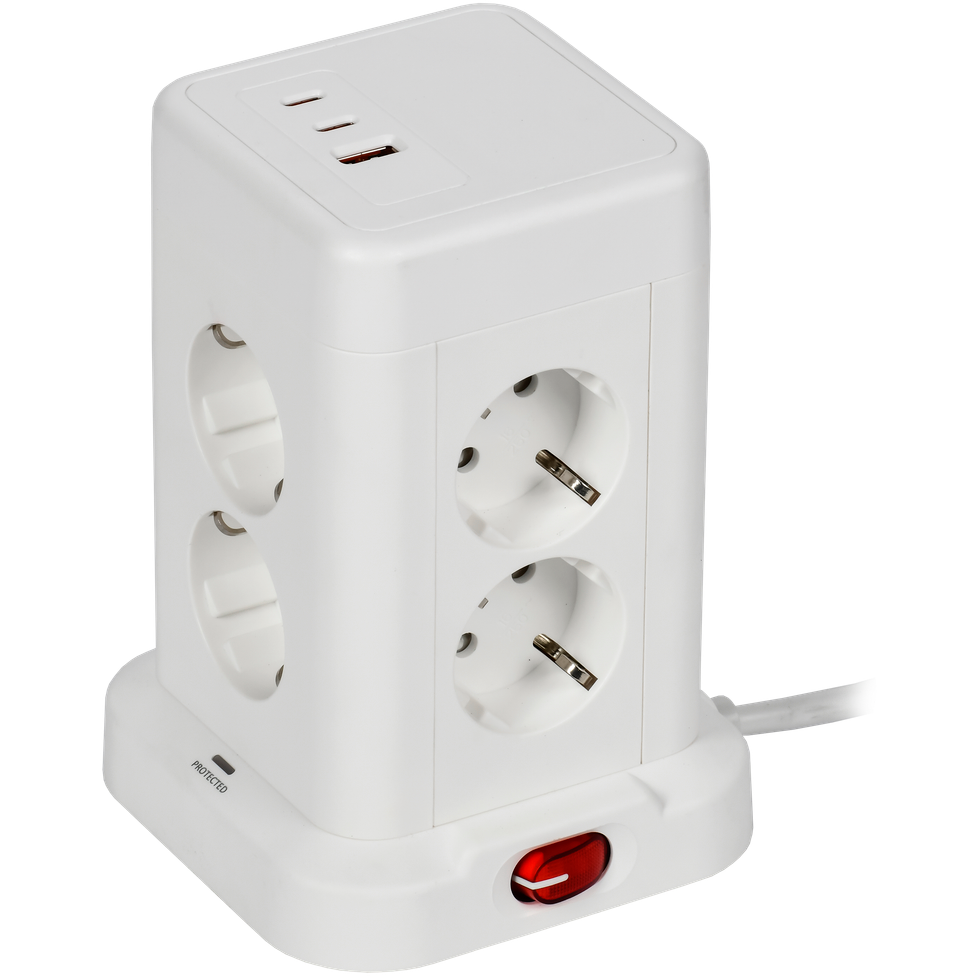 Сетевой удлинитель IEK DN-YP30-16-08-01-ZKU-K01