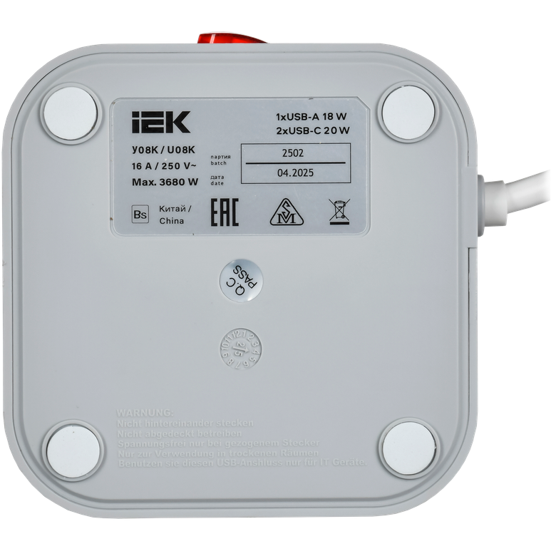 Сетевой удлинитель IEK DN-YP30-16-08-01-ZKU-K41 - фото 5