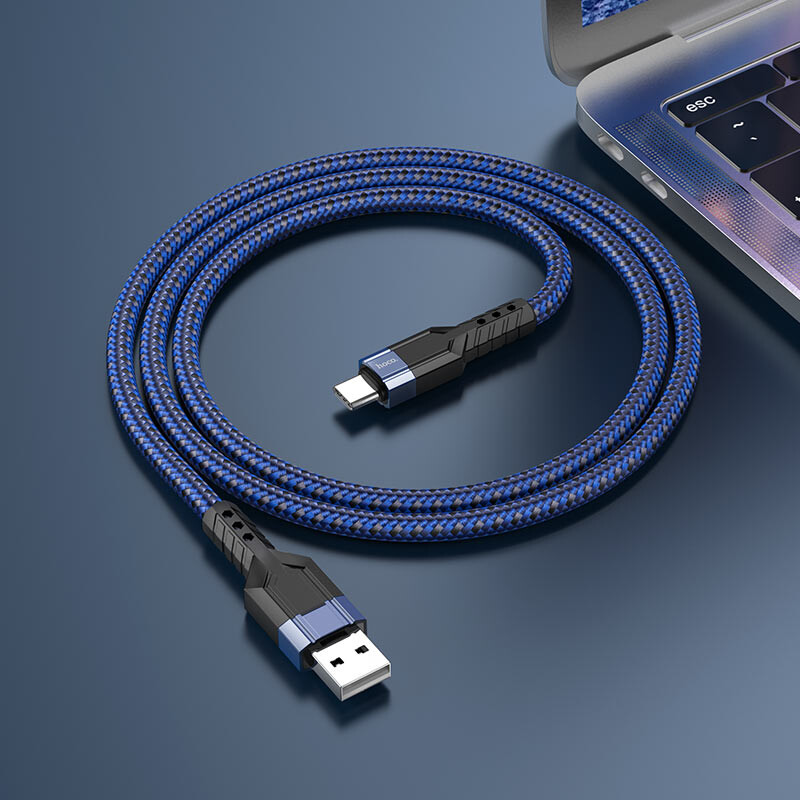 Кабель USB - USB Type-C, 1.2м, HOCO U110 Blue - 6931474770615 - фото 5