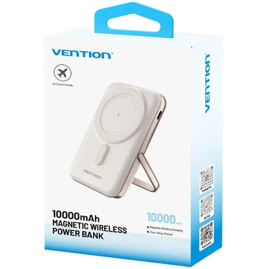 Внешний аккумулятор Vention 10000mAh Magnetic Wireless 20W White - FHNW0 - фото 3
