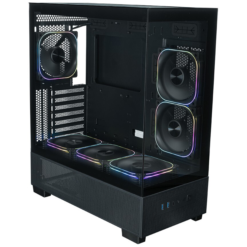 Корпус XASTRA Q500 6ARGB-FG-C10-UC Black - Q500-6FG12A-C10-UC - фото 3