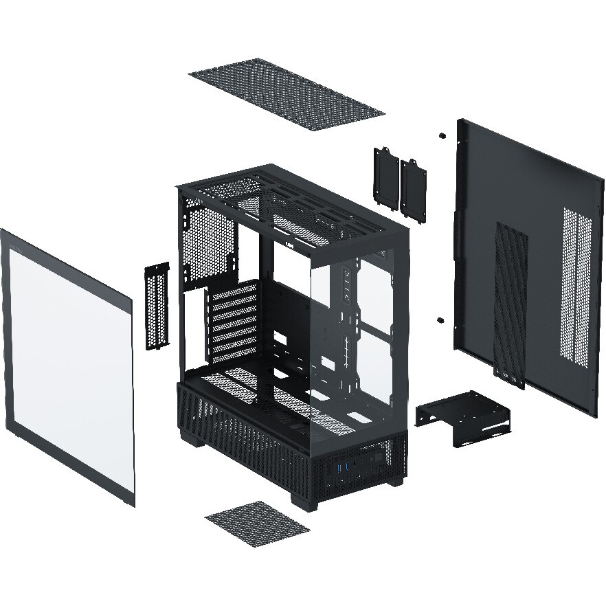 Корпус XASTRA Q500 6ARGB-FG-C10-UC Black - Q500-6FG12A-C10-UC - фото 11