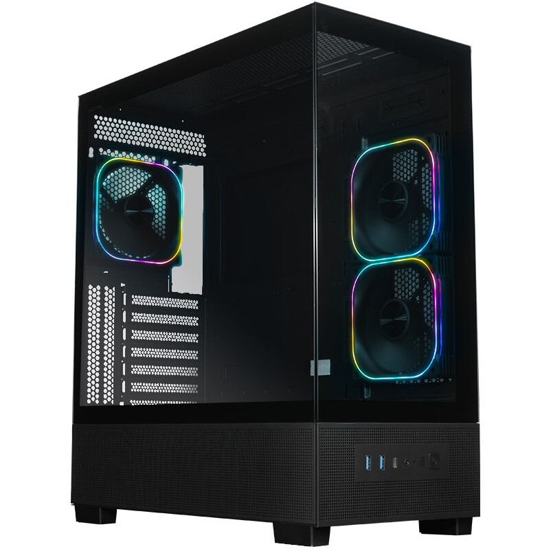 Корпус XASTRA Q500 3ARGB-FG-C10-UC Black - Q500-3FG12A-C10-UC - фото 2