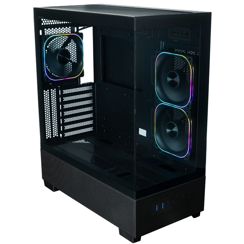 Корпус XASTRA Q500 3ARGB-FG-C10-UC Black - Q500-3FG12A-C10-UC - фото 3