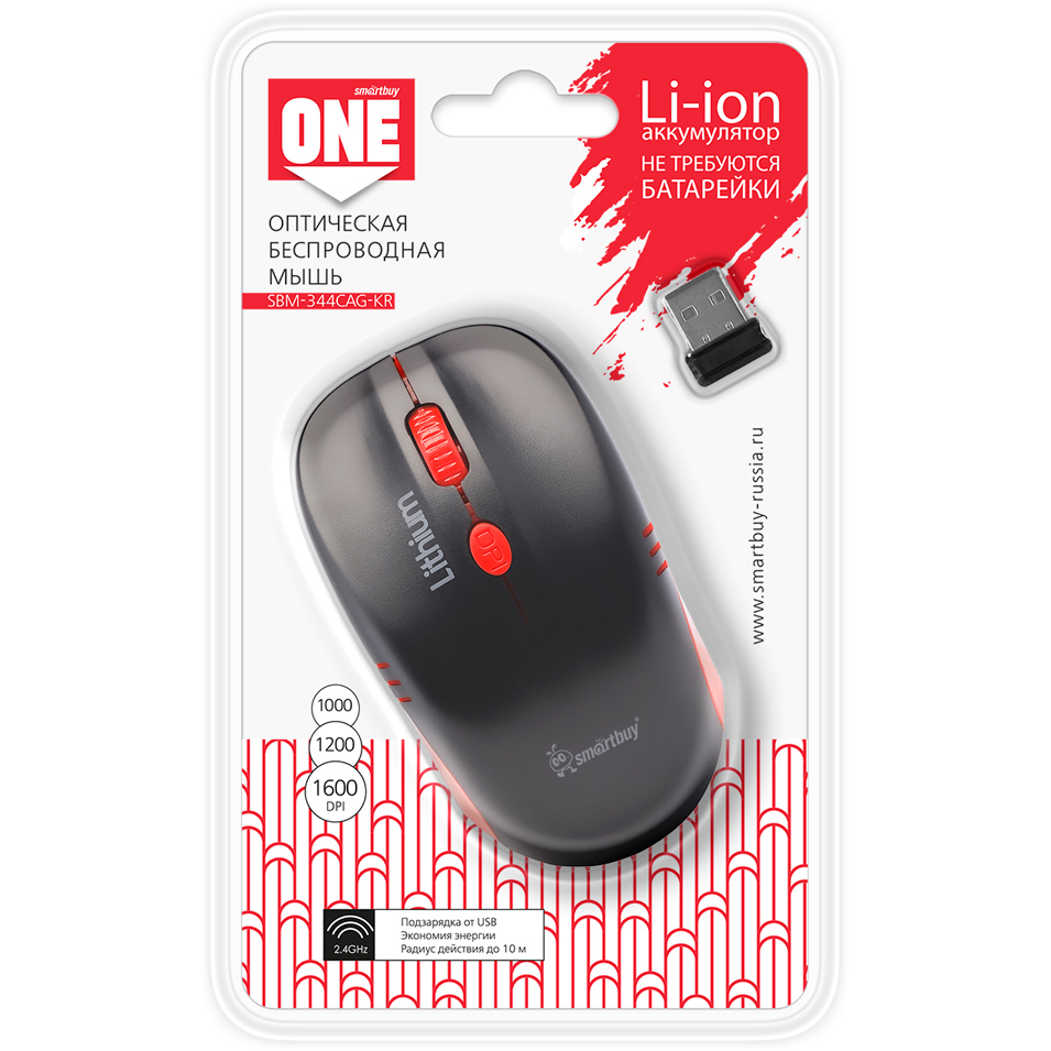 Мышь SmartBuy 344CAG Black/Red - SBM-344CAG-KR - фото 6
