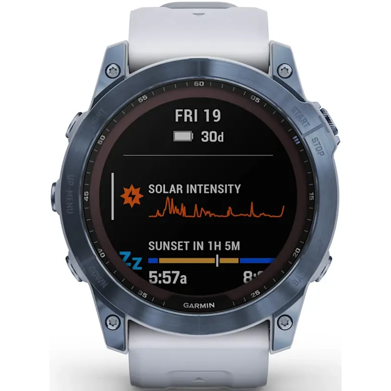 Умные часы Garmin Fenix 7X Sapphire Solar 51mm Titan Blue/White - 010-02541-15 - фото 2