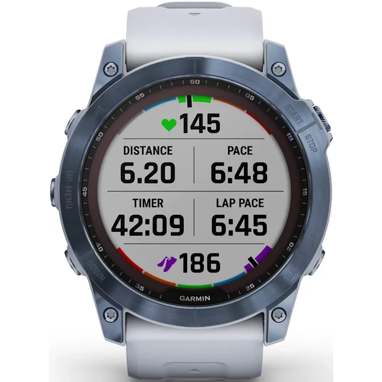 Умные часы Garmin Fenix 7X Sapphire Solar 51mm Titan Blue/White - 010-02541-15 - фото 5